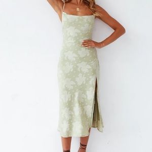 Fortunate One lime green floral Dress